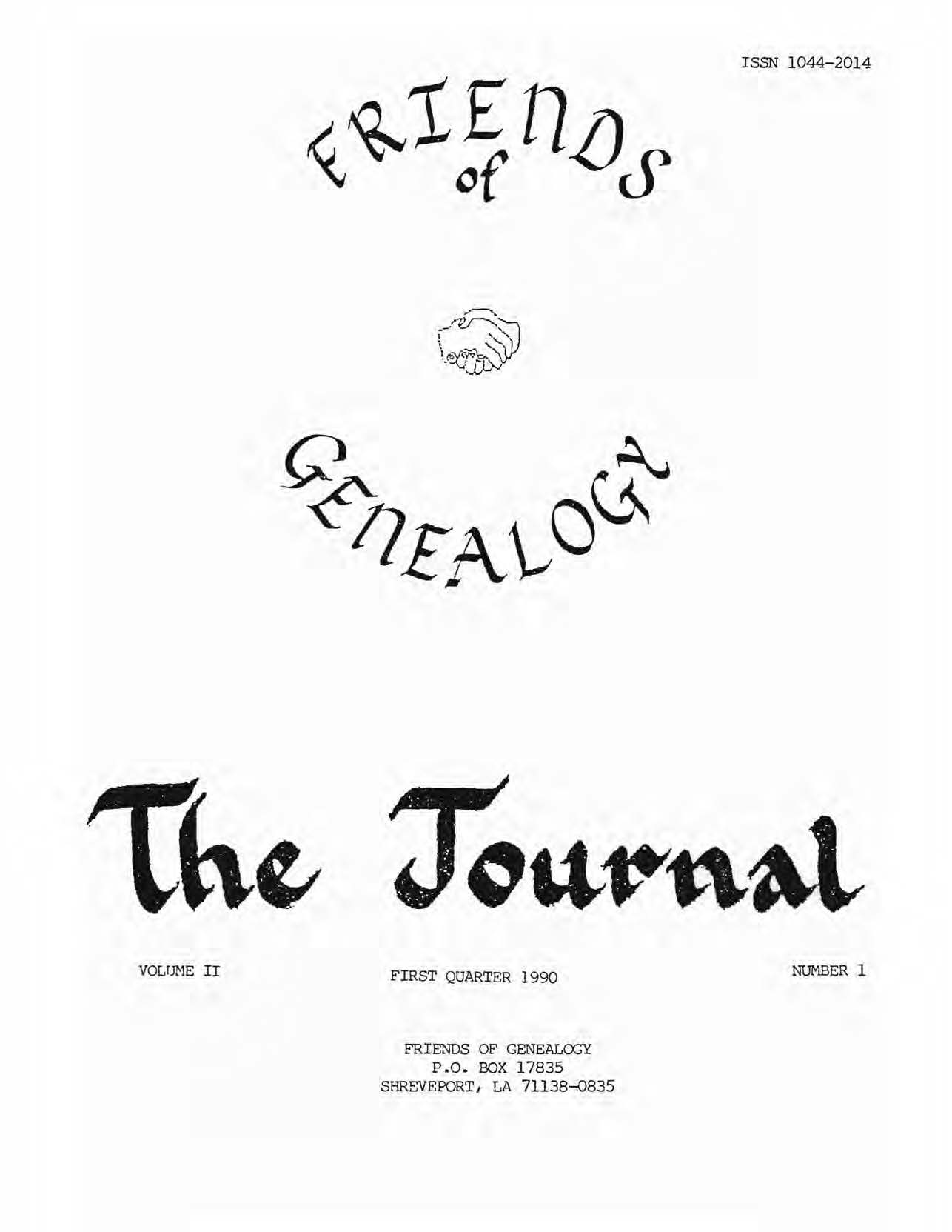 Title details for The Journal Volume 2, No. 1 to 4 by Friends of Genealogy - Available